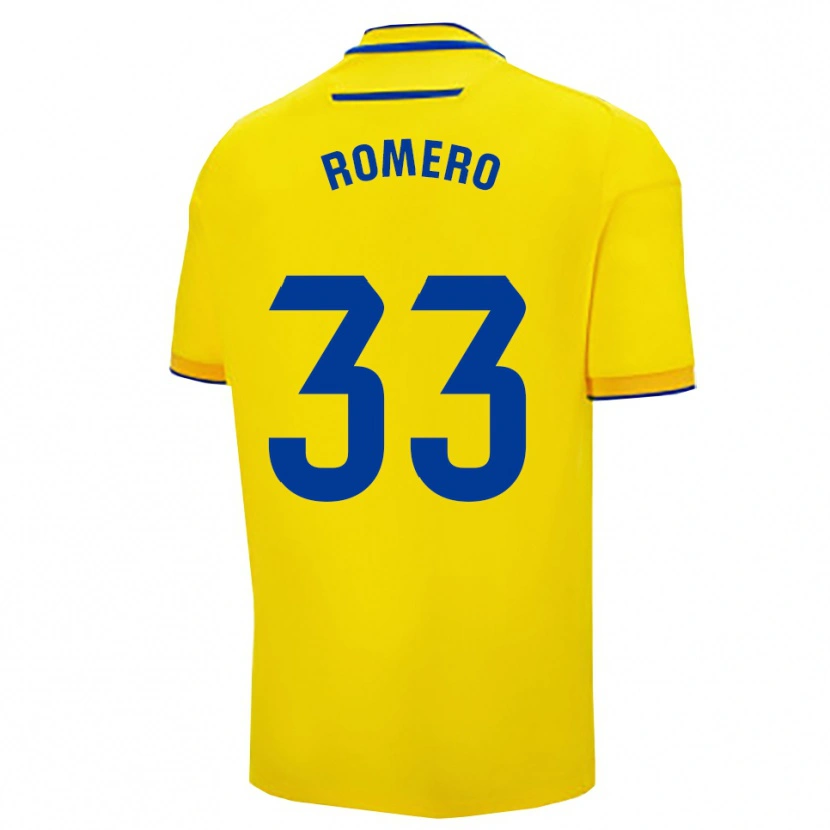 Danxen Barn Saúl Romero #33 Gul Marinblå Hemmatröja Matchtröjor 2025/26 Tröjor T-Tröja