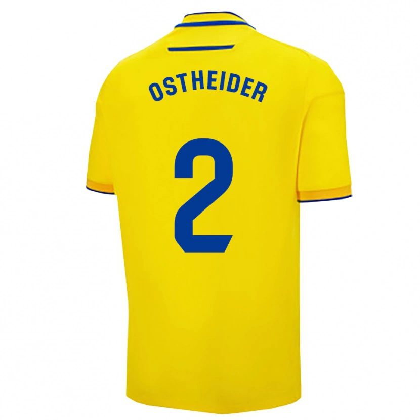 Danxen Barn Joachim Ostheider #2 Gul Marinblå Hemmatröja Matchtröjor 2025/26 Tröjor T-Tröja