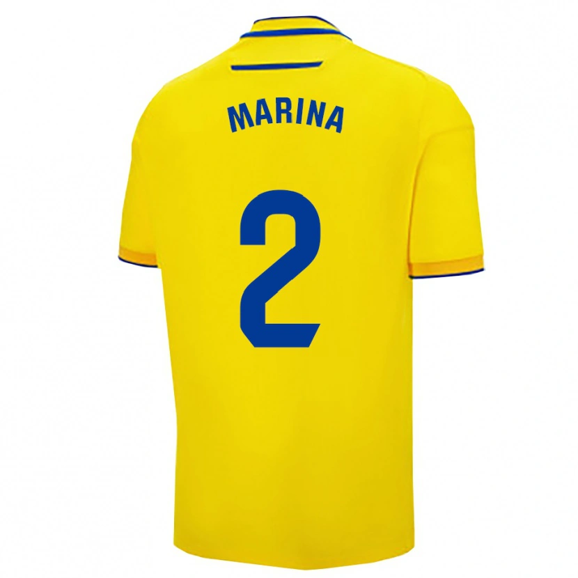 Danxen Barn Marina Galvez Jimenez #2 Gul Marinblå Hemmatröja Matchtröjor 2025/26 Tröjor T-Tröja