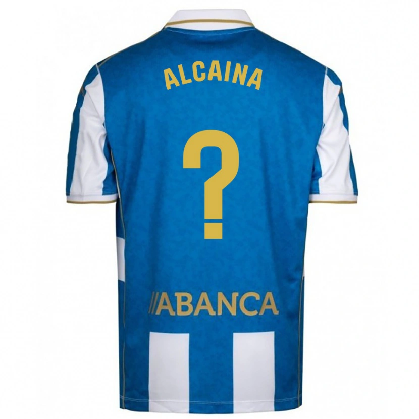 Danxen Barn Raúl Alcaina #0 Vit Blå Hemmatröja Matchtröjor 2025/26 Tröjor T-Tröja
