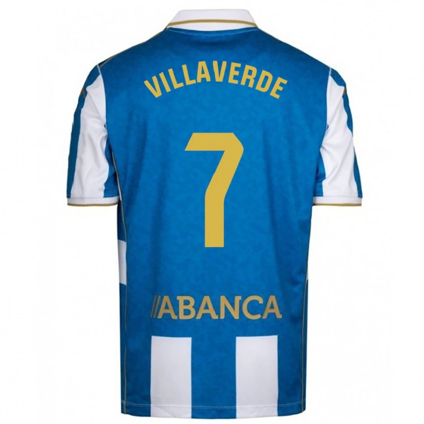 Danxen Barn Hugo Villaverde #7 Vit Blå Hemmatröja Matchtröjor 2025/26 Tröjor T-Tröja