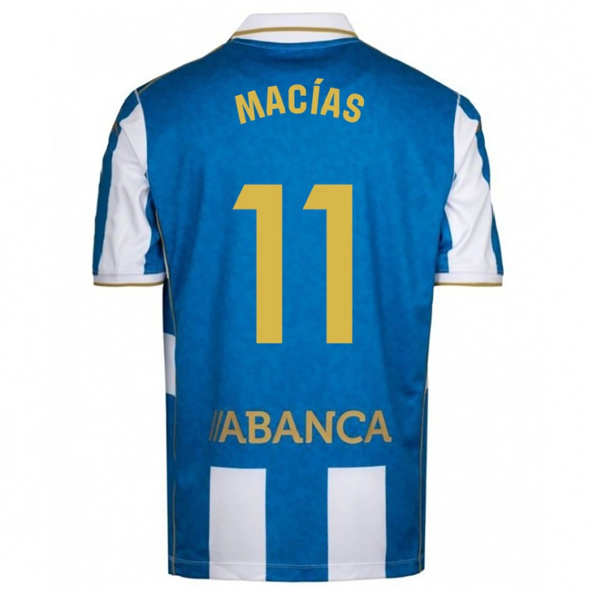 Danxen Barn Luisao Macías #11 Vit Blå Hemmatröja Matchtröjor 2025/26 Tröjor T-Tröja