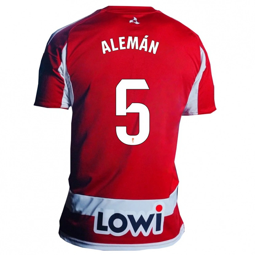 Danxen Barn Carlos Alemán #5 Röd Vit Hemmatröja Matchtröjor 2025/26 Tröjor T-Tröja