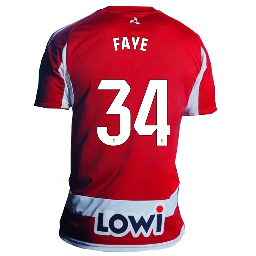 Danxen Barn Souleymane Faye #34 Röd Vit Hemmatröja Matchtröjor 2025/26 Tröjor T-Tröja