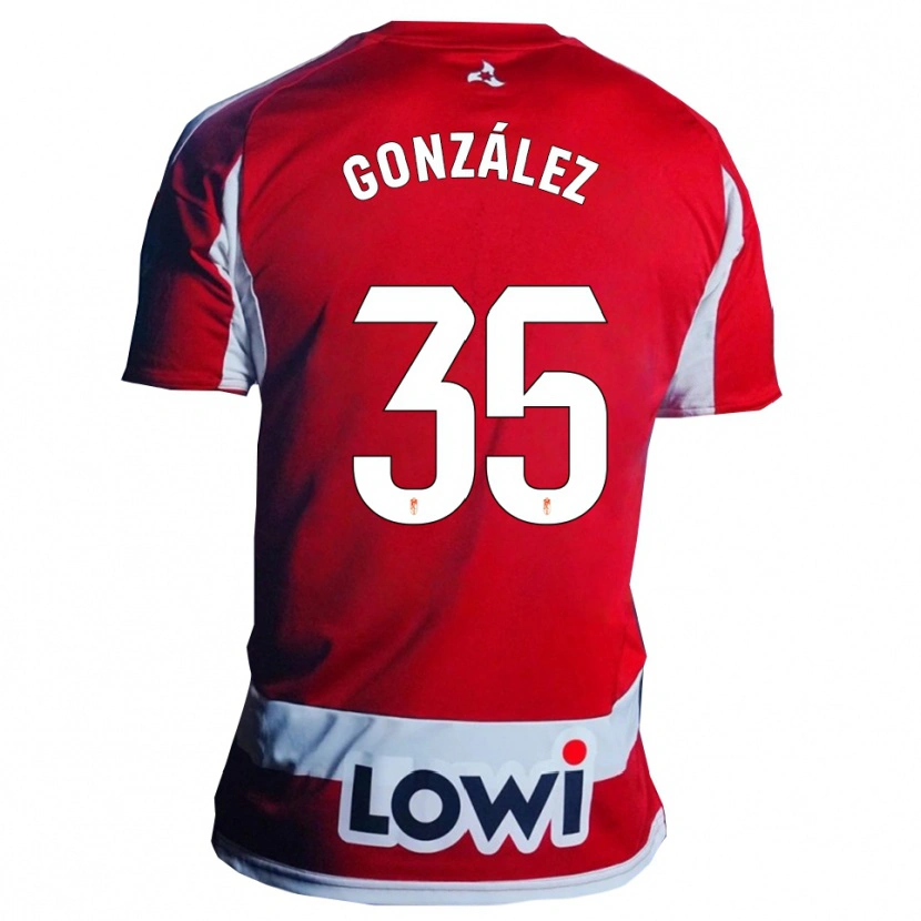 Danxen Barn Isra González #35 Röd Vit Hemmatröja Matchtröjor 2025/26 Tröjor T-Tröja