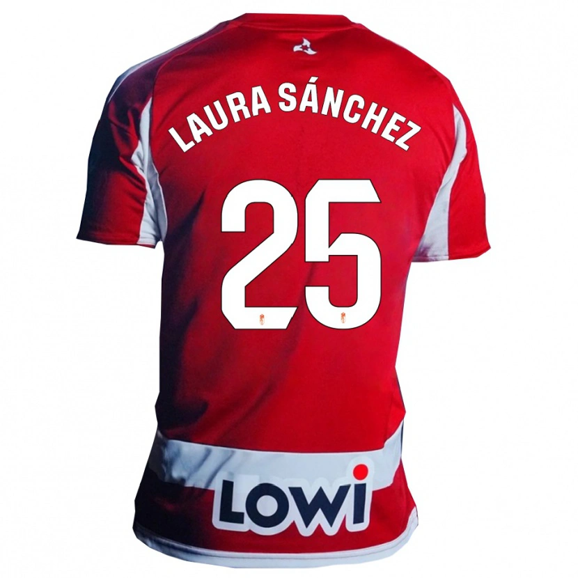 Danxen Barn Laura Sánchez Comuñas #25 Röd Vit Hemmatröja Matchtröjor 2025/26 Tröjor T-Tröja