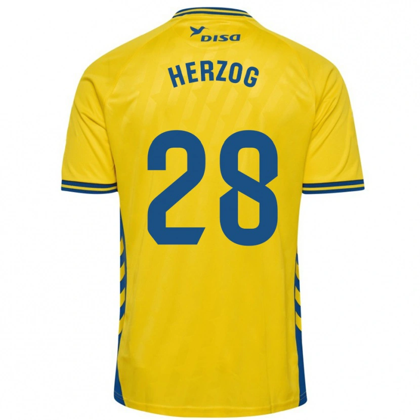 Danxen Barn Juanma Herzog #28 Gul Blå Hemmatröja Matchtröjor 2025/26 Tröjor T-Tröja