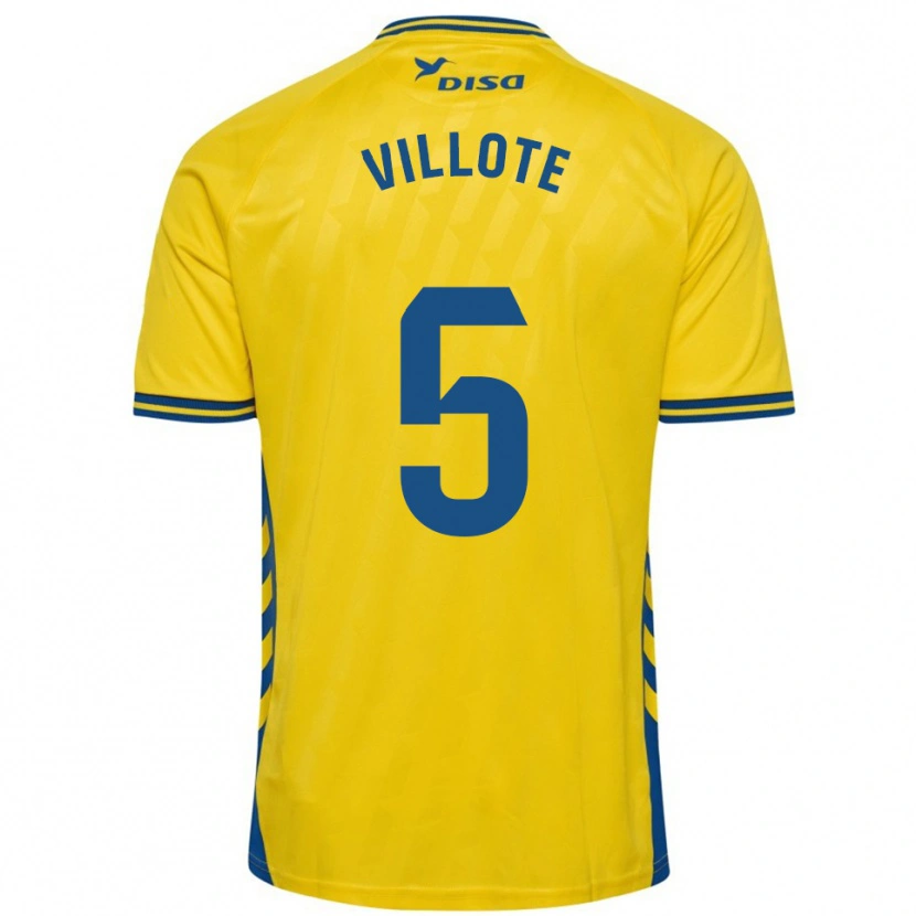 Danxen Barn Víctor Villote #5 Gul Blå Hemmatröja Matchtröjor 2025/26 Tröjor T-Tröja