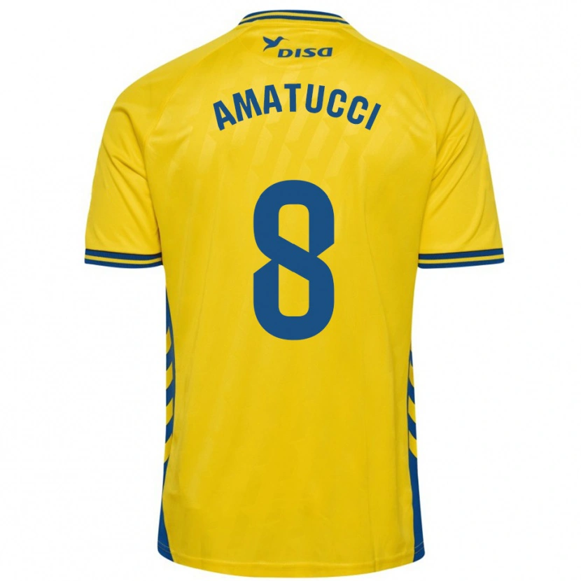 Danxen Barn Lorenzo Amatucci #8 Gul Blå Hemmatröja Matchtröjor 2025/26 Tröjor T-Tröja