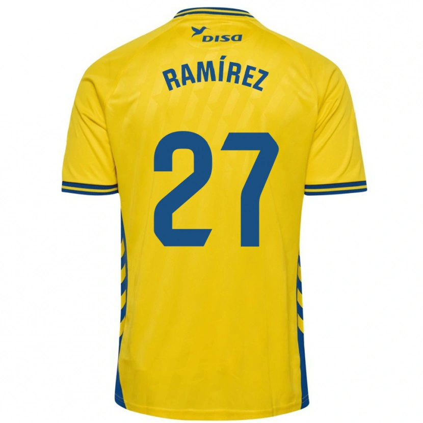 Danxen Barn Kirian Ramírez #27 Gul Blå Hemmatröja Matchtröjor 2025/26 Tröjor T-Tröja