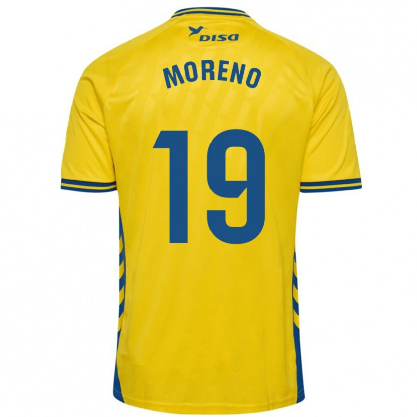 Danxen Barn Fernando Moreno #19 Gul Blå Hemmatröja Matchtröjor 2025/26 Tröjor T-Tröja