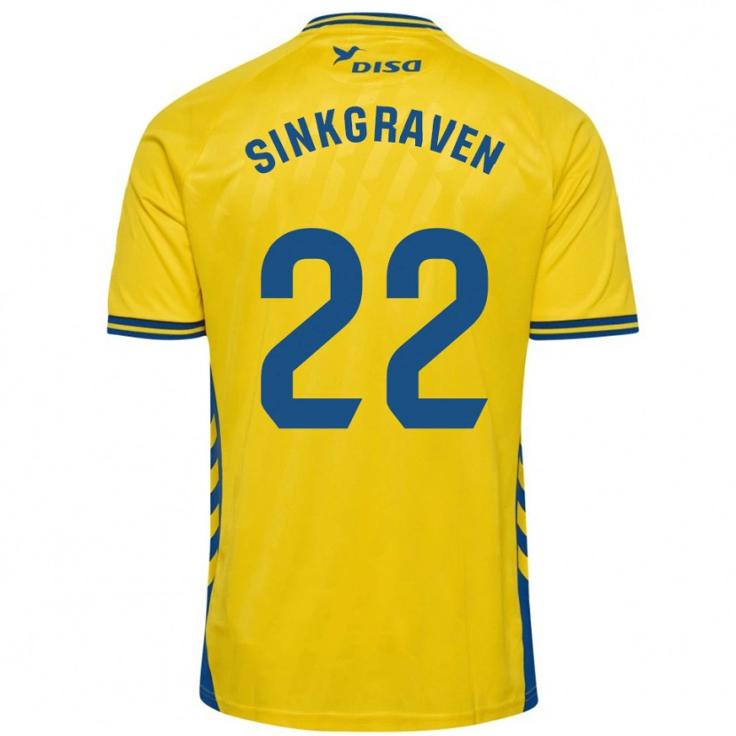 Danxen Barn Daley Sinkgraven #22 Gul Blå Hemmatröja Matchtröjor 2025/26 Tröjor T-Tröja