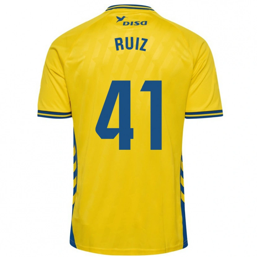 Danxen Barn Sergio Ruiz #41 Gul Blå Hemmatröja Matchtröjor 2025/26 Tröjor T-Tröja