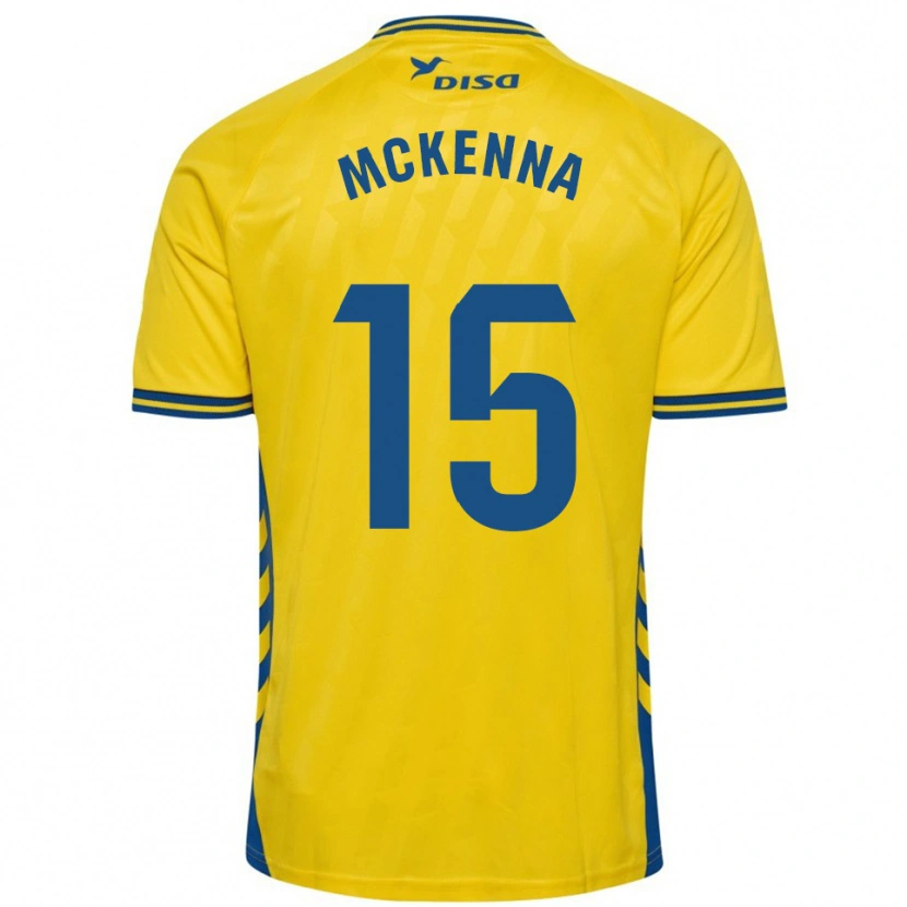 Danxen Barn Scott Mckenna #15 Gul Blå Hemmatröja Matchtröjor 2025/26 Tröjor T-Tröja