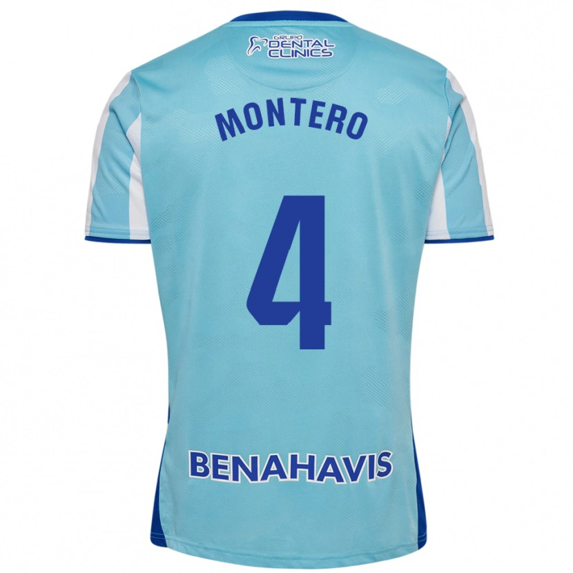 Danxen Barn Javi Montero #4 Himmelsblå Vit Hemmatröja Matchtröjor 2025/26 Tröjor T-Tröja