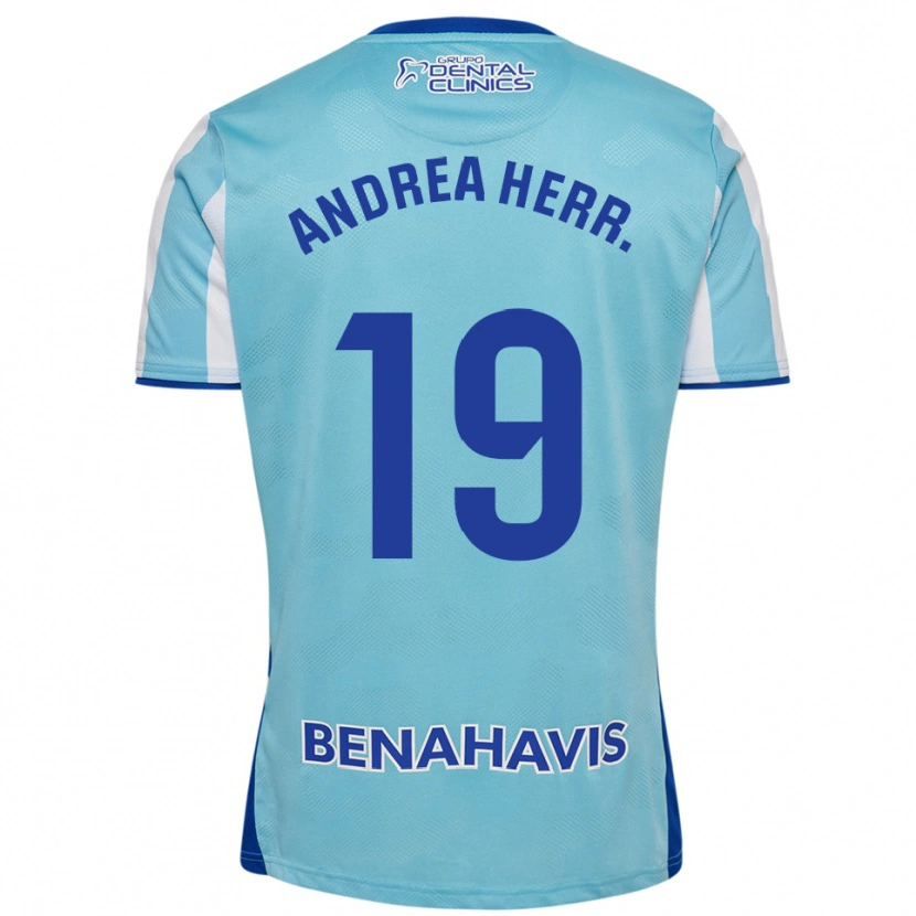Danxen Barn Andrea Herrero Valiente #19 Himmelsblå Vit Hemmatröja Matchtröjor 2025/26 Tröjor T-Tröja