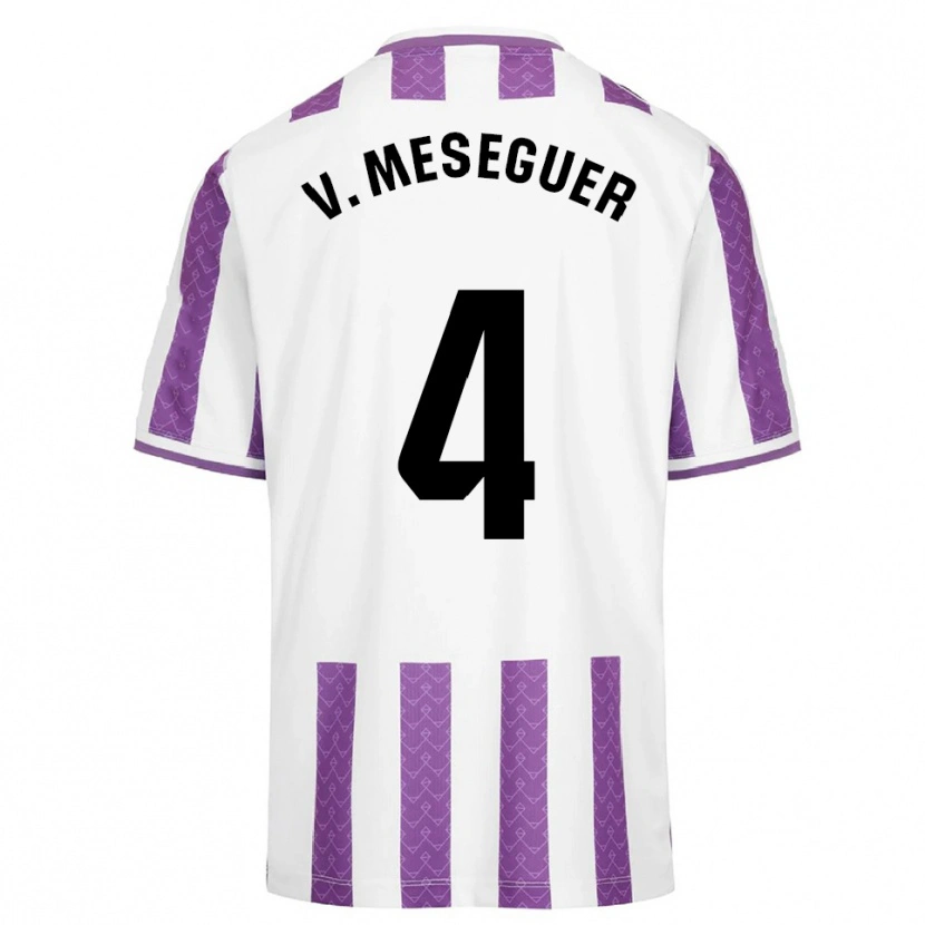 Danxen Barn Víctor Meseguer #4 Lila Vit Hemmatröja Matchtröjor 2025/26 Tröjor T-Tröja