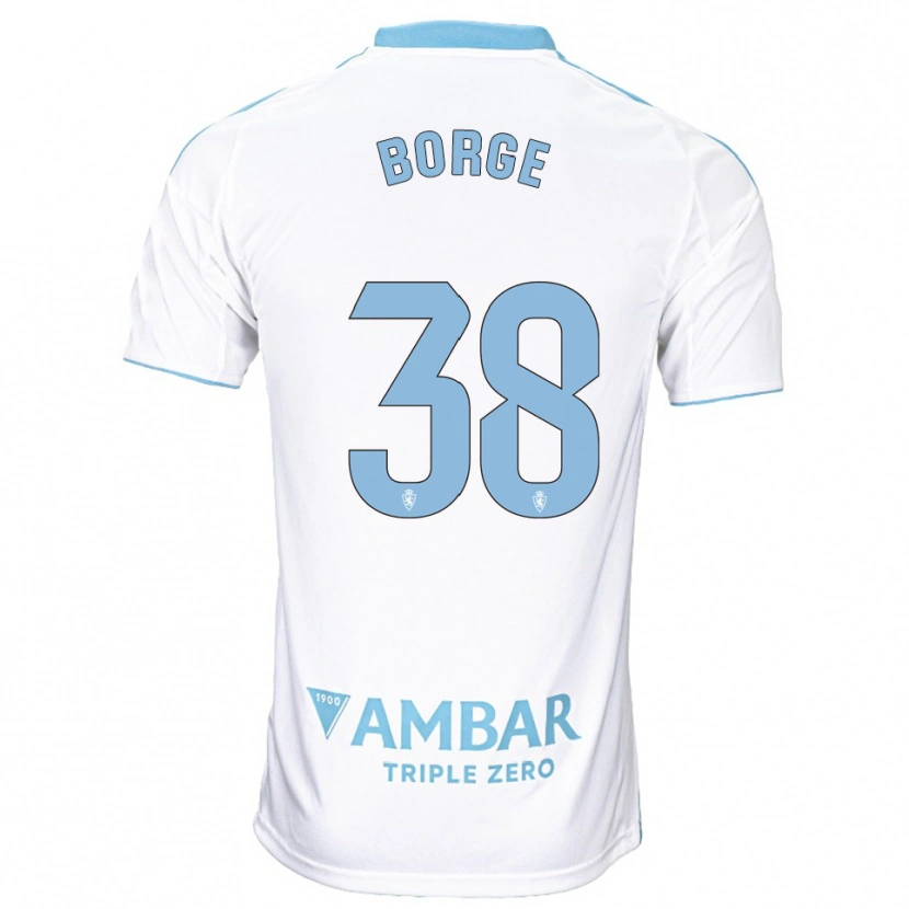 Danxen Barn Andrés Borge #38 Vit Himmelsblå Hemmatröja Matchtröjor 2025/26 Tröjor T-Tröja