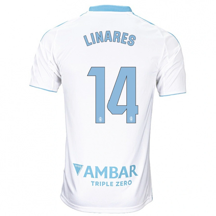 Danxen Barn Ángel Linares #14 Vit Himmelsblå Hemmatröja Matchtröjor 2025/26 Tröjor T-Tröja