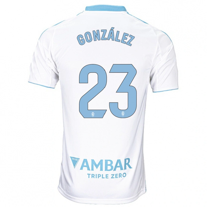 Danxen Barn Álex González #23 Vit Himmelsblå Hemmatröja Matchtröjor 2025/26 Tröjor T-Tröja