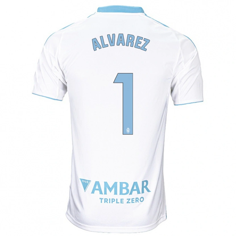 Danxen Barn Cristian Álvarez #1 Vit Himmelsblå Hemmatröja Matchtröjor 2025/26 Tröjor T-Tröja