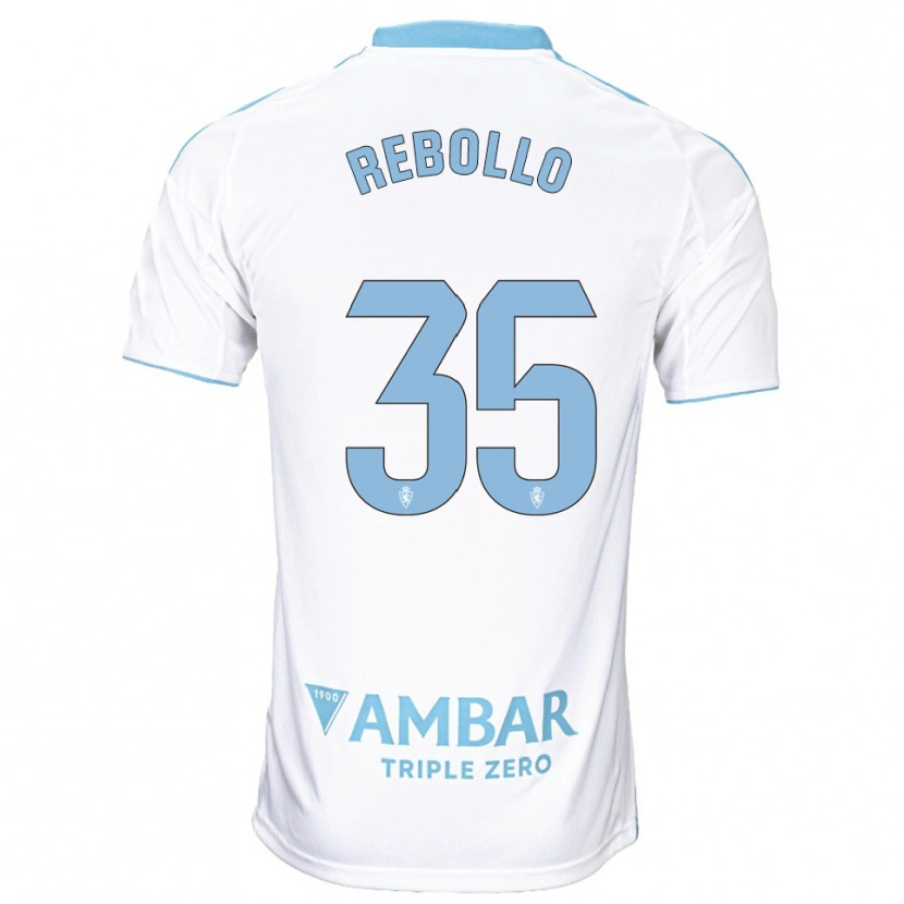 Danxen Barn Dani Rebollo #35 Vit Himmelsblå Hemmatröja Matchtröjor 2025/26 Tröjor T-Tröja