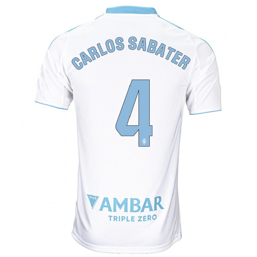Danxen Barn Juan Carlos Sabater #4 Vit Himmelsblå Hemmatröja Matchtröjor 2025/26 Tröjor T-Tröja