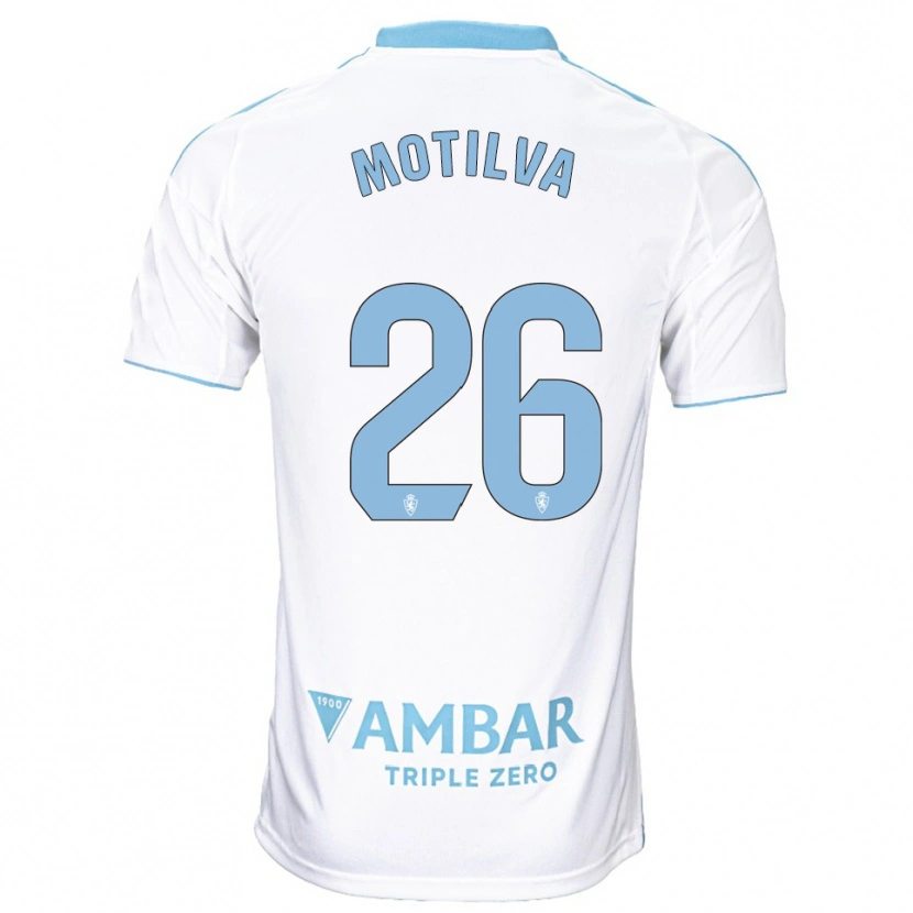 Danxen Barn Adrián Motilva #26 Vit Himmelsblå Hemmatröja Matchtröjor 2025/26 Tröjor T-Tröja