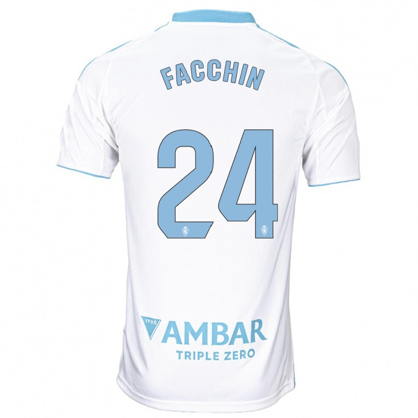 Danxen Barn Enzo Facchin #24 Vit Himmelsblå Hemmatröja Matchtröjor 2025/26 Tröjor T-Tröja