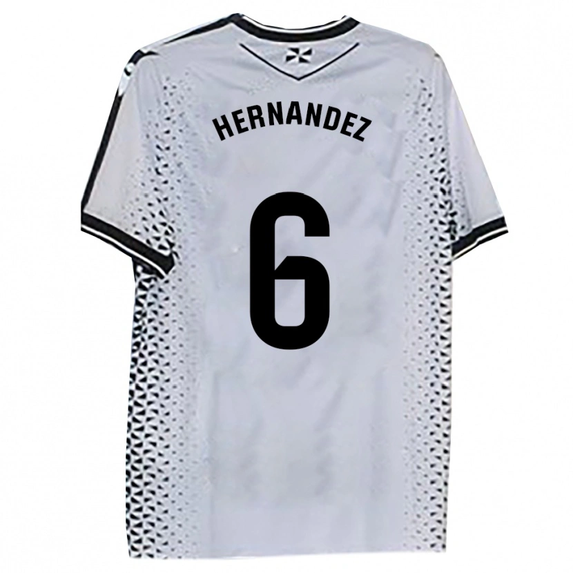 Danxen Barn Carlos Hernández #6 Vit Svart Hemmatröja Matchtröjor 2025/26 Tröjor T-Tröja