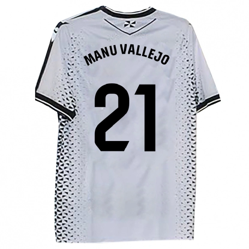 Danxen Barn Manu Vallejo #21 Vit Svart Hemmatröja Matchtröjor 2025/26 Tröjor T-Tröja