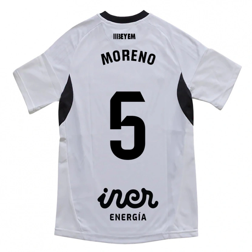 Danxen Barn Javi Moreno #5 Vit Lila Hemmatröja Matchtröjor 2025/26 Tröjor T-Tröja