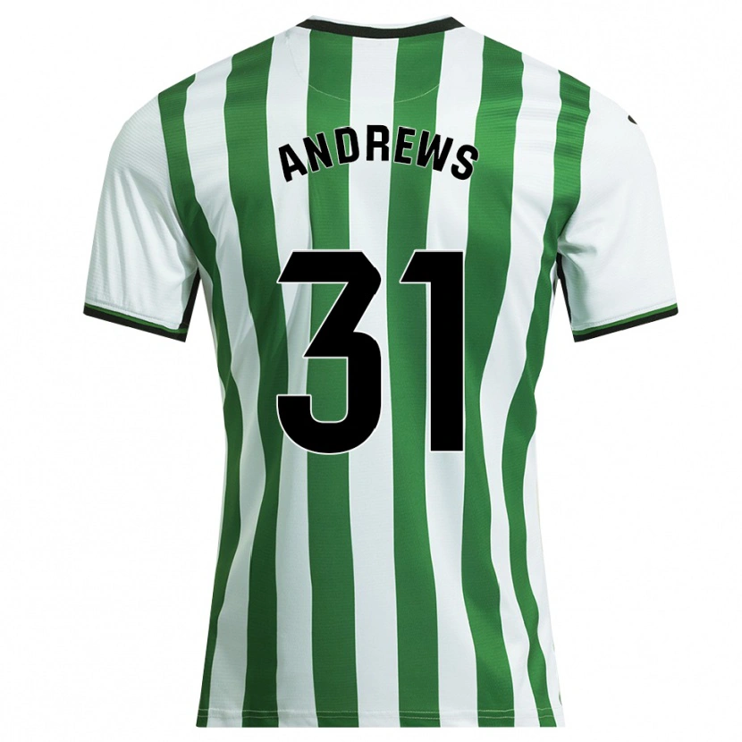 Danxen Barn George Andrews #31 Vit Grön Hemmatröja Matchtröjor 2025/26 Tröjor T-Tröja