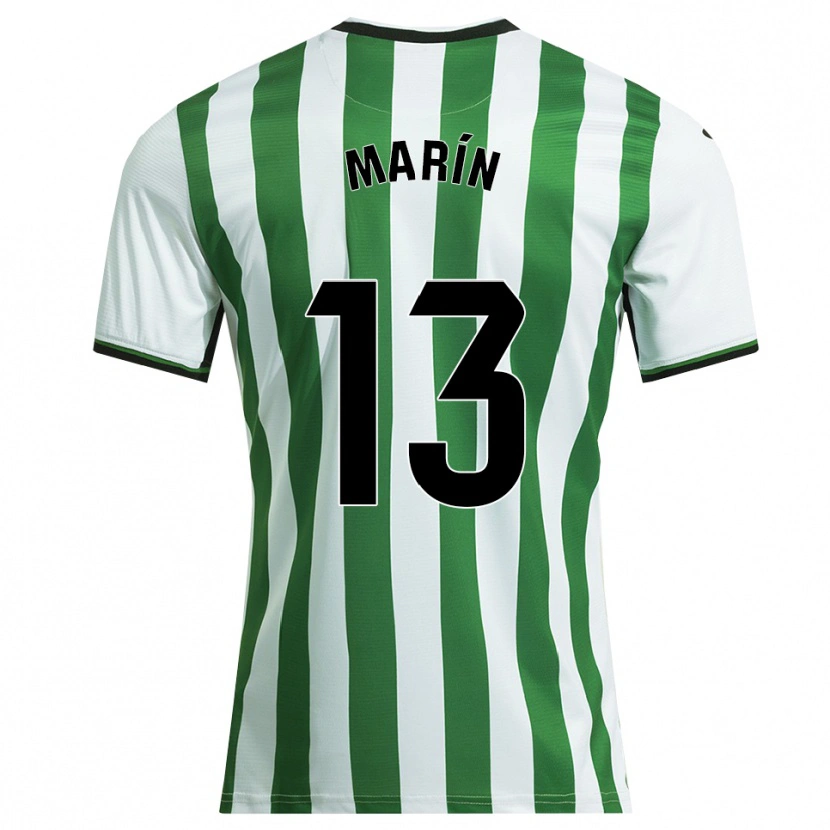 Danxen Barn Carlos Marín #13 Vit Grön Hemmatröja Matchtröjor 2025/26 Tröjor T-Tröja