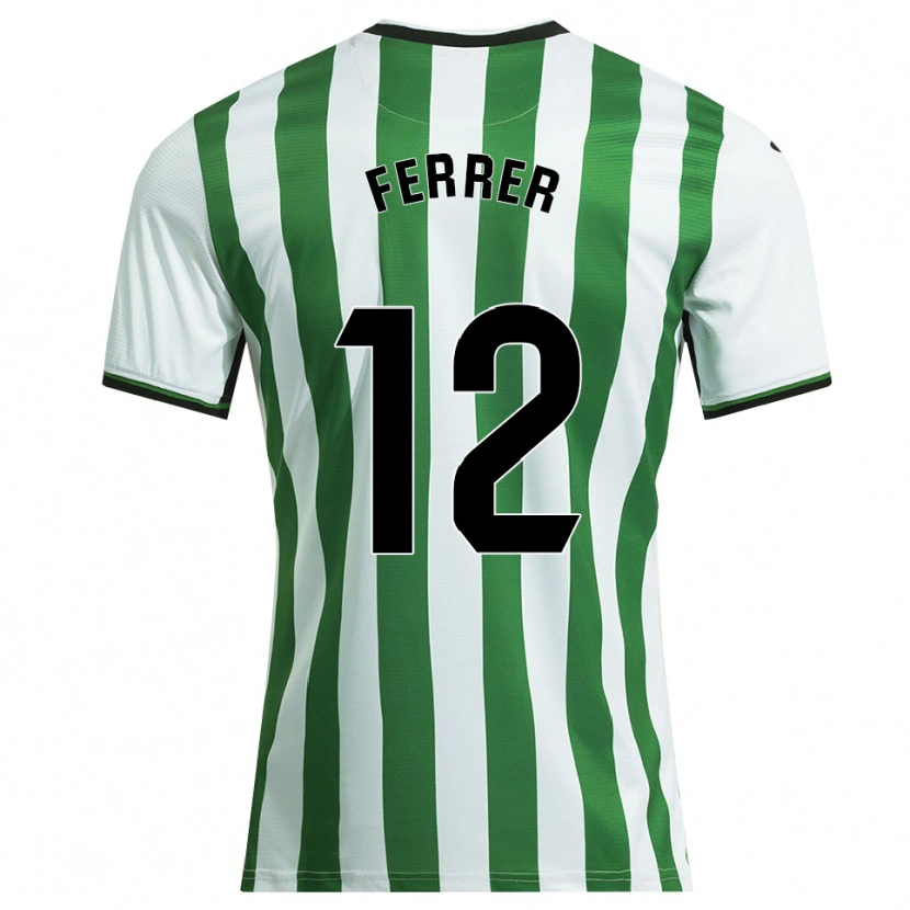 Danxen Barn Dani Ferrer #12 Vit Grön Hemmatröja Matchtröjor 2025/26 Tröjor T-Tröja
