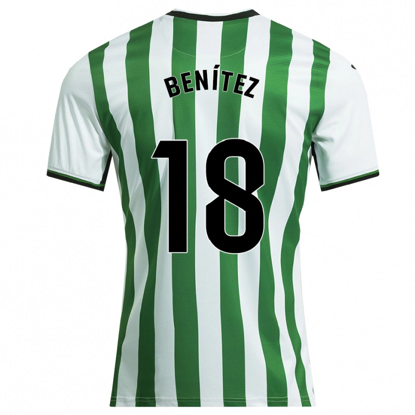 Danxen Barn Paco Benítez #18 Vit Grön Hemmatröja Matchtröjor 2025/26 Tröjor T-Tröja