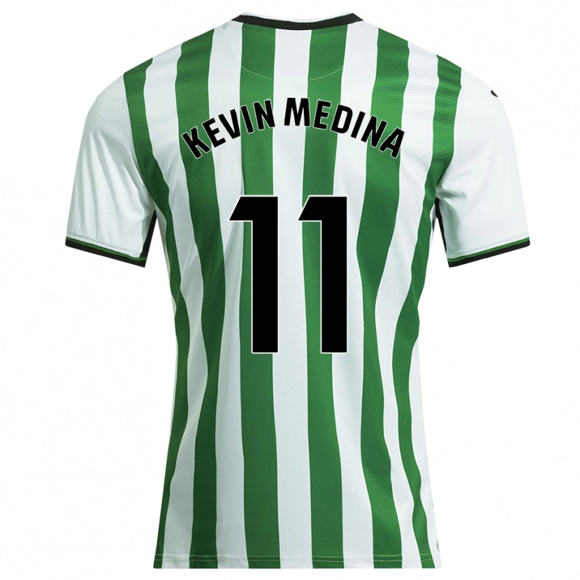 Danxen Barn Kevin Medina #11 Vit Grön Hemmatröja Matchtröjor 2025/26 Tröjor T-Tröja