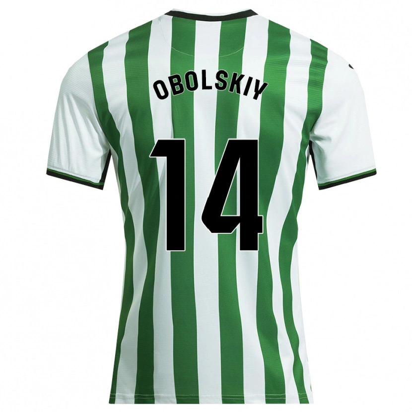 Danxen Barn Nikolay Obolskiy #14 Vit Grön Hemmatröja Matchtröjor 2025/26 Tröjor T-Tröja