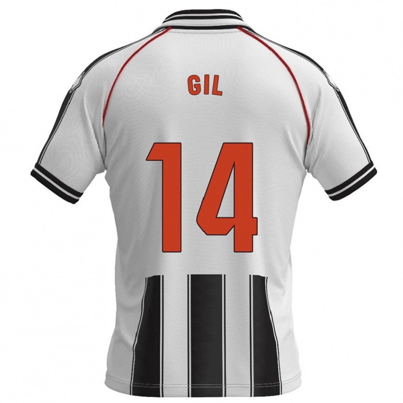 Danxen Barn Óscar Gil #14 Vit Svart Hemmatröja Matchtröjor 2025/26 Tröjor T-Tröja