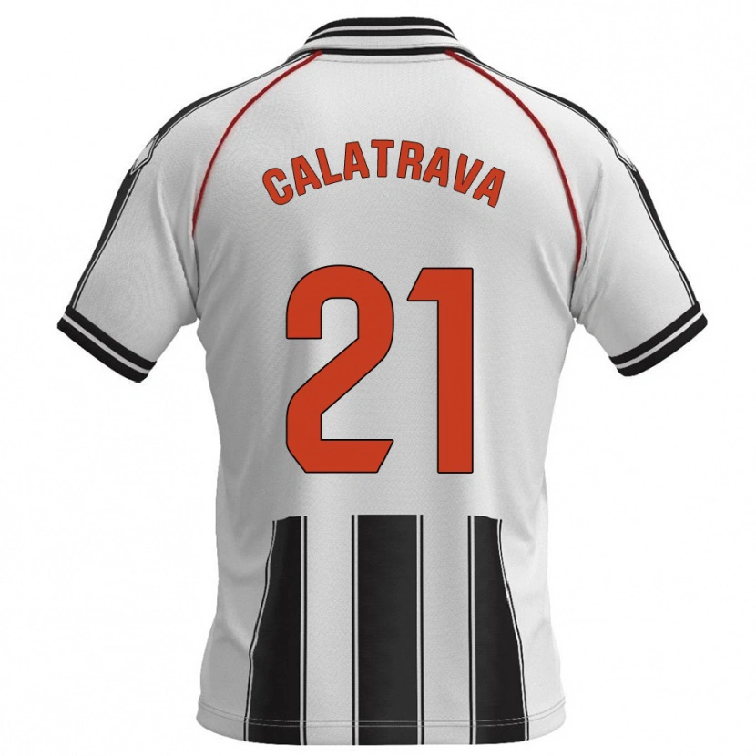 Danxen Barn Álex Calatrava #21 Vit Svart Hemmatröja Matchtröjor 2025/26 Tröjor T-Tröja