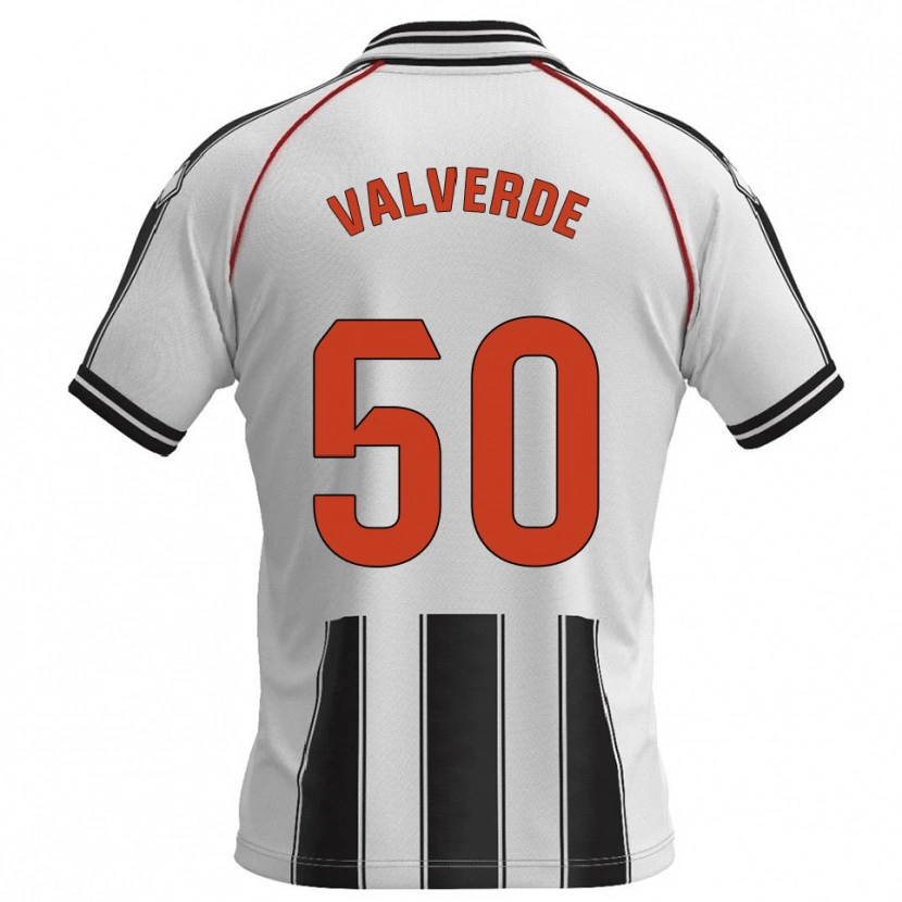 Danxen Barn Jorge Valverde #50 Vit Svart Hemmatröja Matchtröjor 2025/26 Tröjor T-Tröja