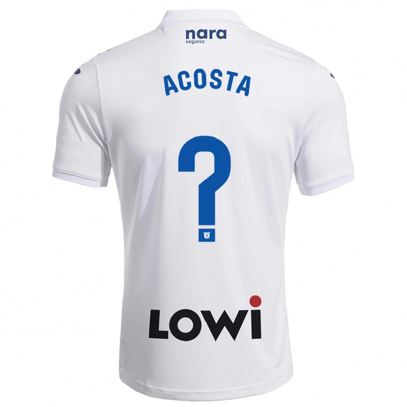 Danxen Barn Camilo Acosta #0 Vit Marinblå Hemmatröja Matchtröjor 2025/26 Tröjor T-Tröja