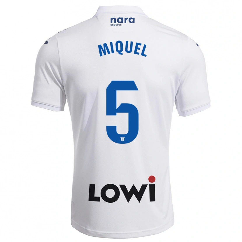 Danxen Barn Ignasi Miquel #5 Vit Marinblå Hemmatröja Matchtröjor 2025/26 Tröjor T-Tröja