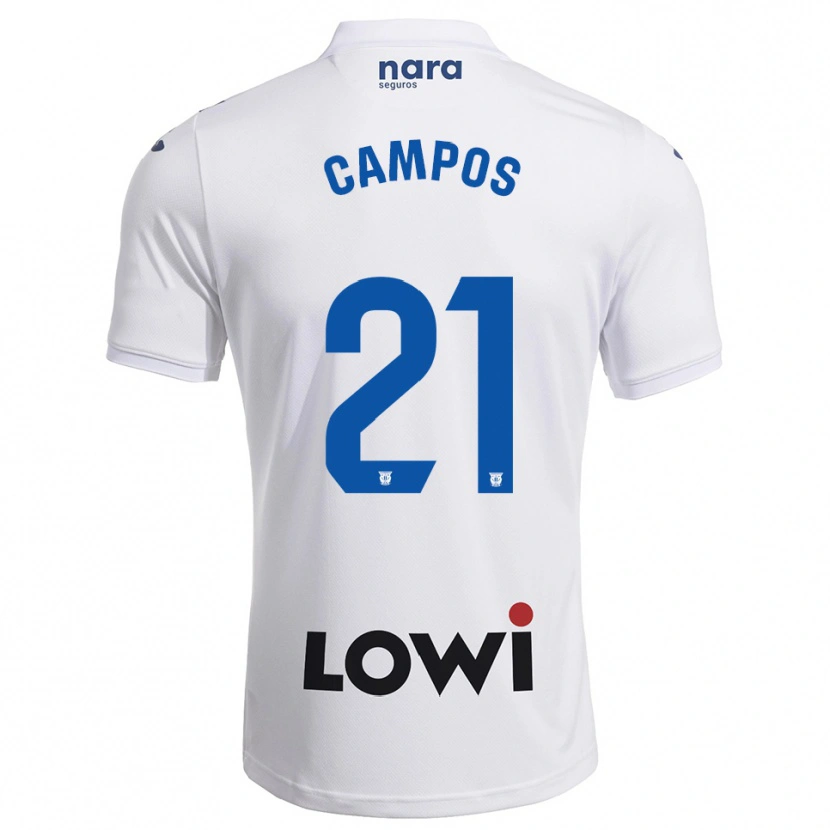 Danxen Barn Andrés Campos #21 Vit Marinblå Hemmatröja Matchtröjor 2025/26 Tröjor T-Tröja
