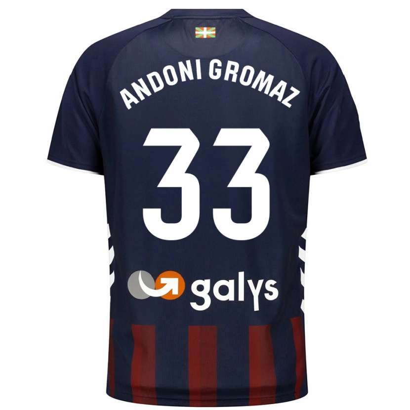 Danxen Barn Jon Andoni Gromaz #33 Marinblå Röd Hemmatröja Matchtröjor 2025/26 Tröjor T-Tröja
