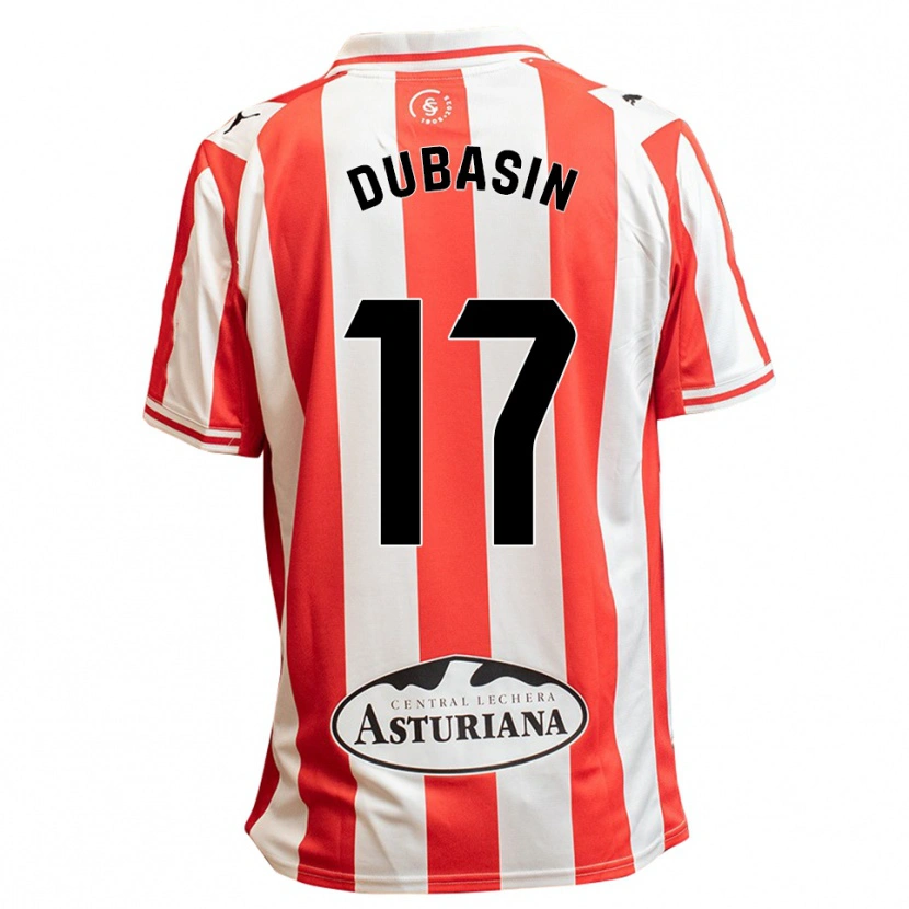 Danxen Barn Jonathan Dubasin #17 Vit Röd Hemmatröja Matchtröjor 2025/26 Tröjor T-Tröja