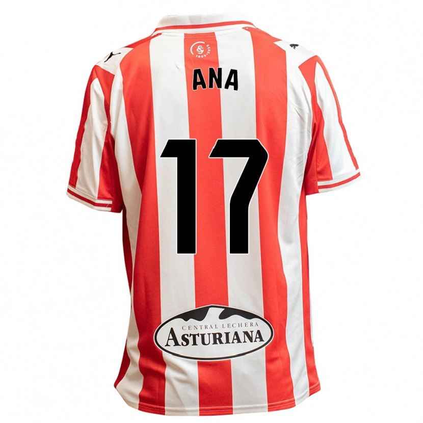 Danxen Barn Ana Gloria Campoamor Paredes #17 Vit Röd Hemmatröja Matchtröjor 2025/26 Tröjor T-Tröja