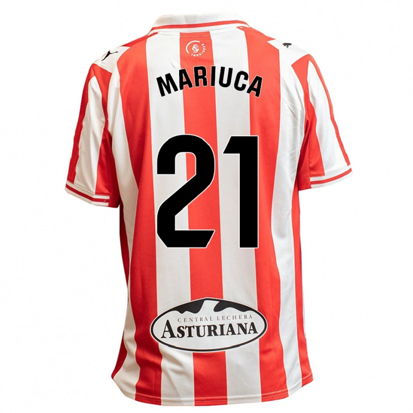Danxen Barn María González Rodríguez #21 Vit Röd Hemmatröja Matchtröjor 2025/26 Tröjor T-Tröja