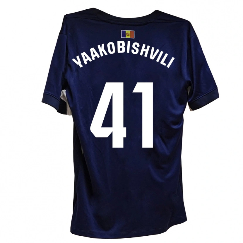 Danxen Barn Áron Yaakobishvili #41 Marinblått Vitt Hemmatröja Matchtröjor 2025/26 Tröjor T-Tröja