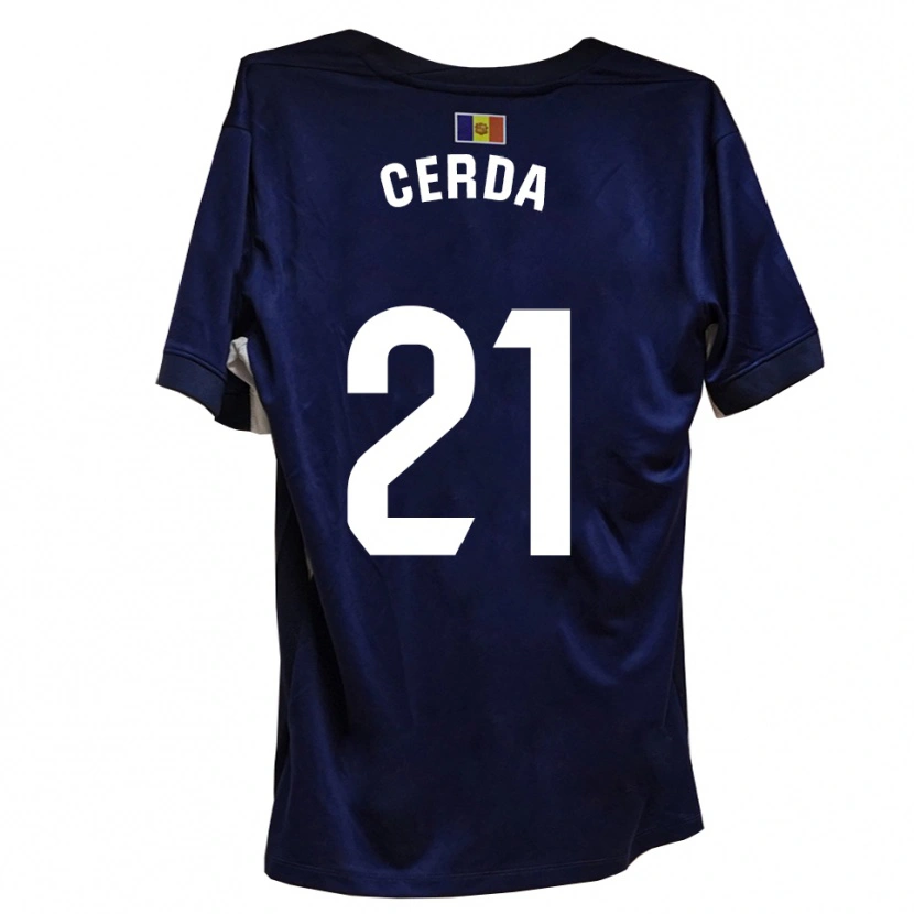 Danxen Barn Josep Cerdà #21 Marinblått Vitt Hemmatröja Matchtröjor 2025/26 Tröjor T-Tröja